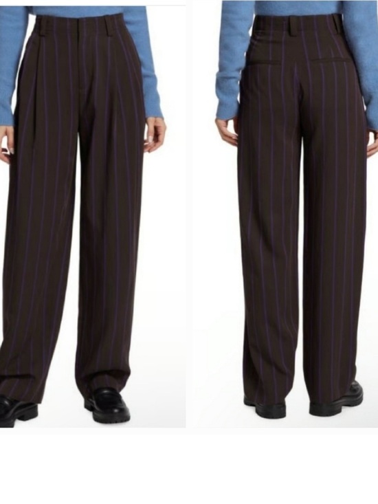 Vince Pants - Vince Striped Brown And Purple  Dress Pants Size 12 NWT